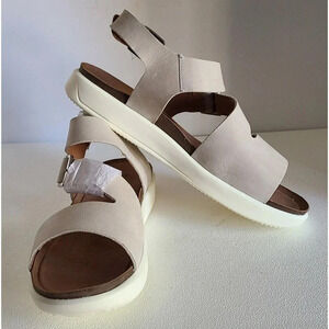 Rockport Women's Kells Bay Asym Sandals IVORY LEATHER Size 10M NEW